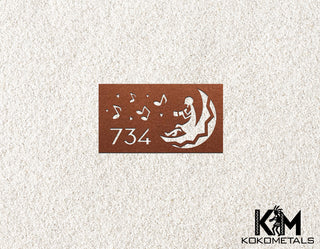 Address Sign 10 - Kokopelli Cactus Moon Desert Metal Sign