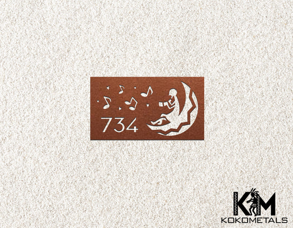 Address Sign 10 - Kokopelli Cactus Moon Desert Metal Sign