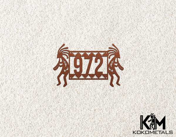Address Sign 11 - Kokopelli Cactus Desert Metal Sign