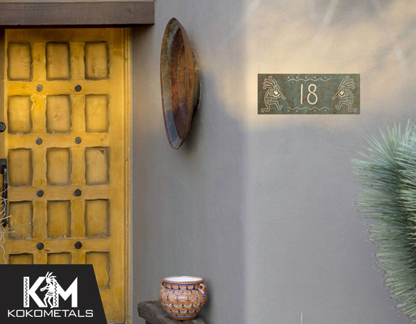 Address Sign 15 - Kokopelli Desert Metal Sign