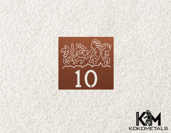 Address Sign 19 - Kokopelli Cactus Lizard Desert Metal Sign