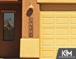 Address Sign 2 - Kokopelli Cactus Desert Metal Sign