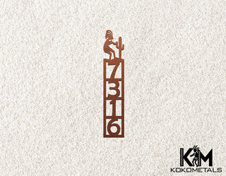 Address Sign 2 - Kokopelli Cactus Desert Metal Sign