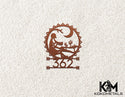 Address Sign 4 - Kokopelli Cactus Moon Desert Metal Sign