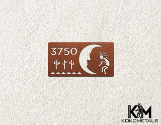 Address Sign 8 - Kokopelli Cactus Moon Desert Metal Sign