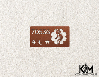 Address Sign 9 - Kokopelli Cactus Moon Desert Metal Sign